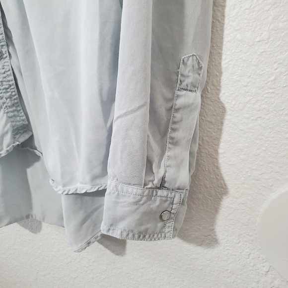 ANTHROPOLOGIE HOLDING HORSES Dimanche Button Down Blouse Blue Size S - Picture 7 of 9